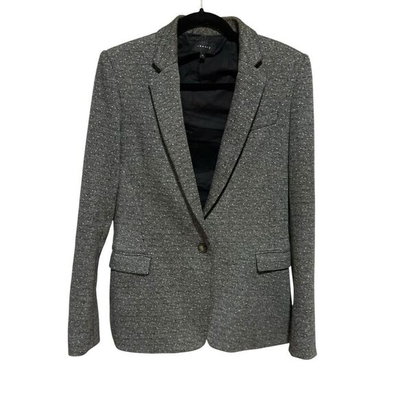 Theory Dancey K Kenmore Gray Knit Longline Blazer - Picture 6 of 11